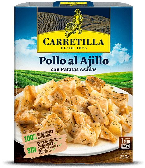 Pollo al Ajillo con Patatas Asadas